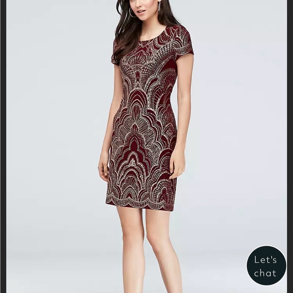 Elegant Burgundy and Gold Women's Dress